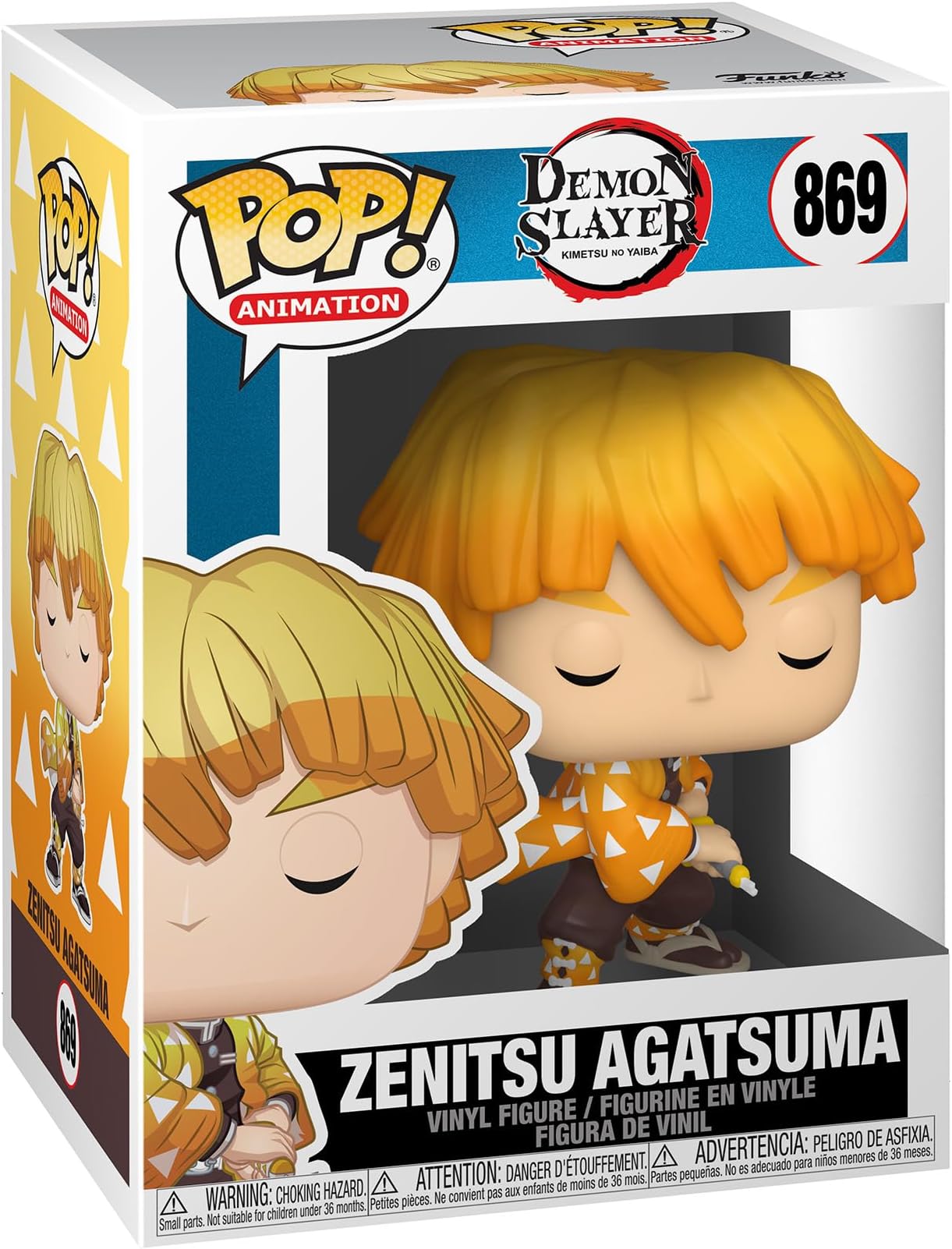 Pop Animation: Demon Slayer - Zenitsu Agatsuma, 3.75 Inches - Collectable Vinyl Figure - Gift Idea - Official Merchandise - Toys for Kids & Adults - Anime Fans - Model Figure for Collectors