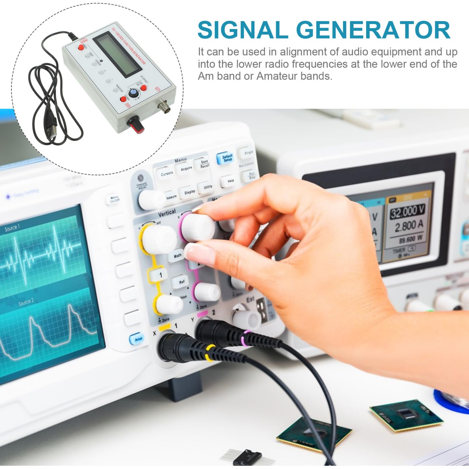 MUCKLILY DDS Function - Sine, Triangle, and Square - Frequency Range: 1Hz to 500kHz
