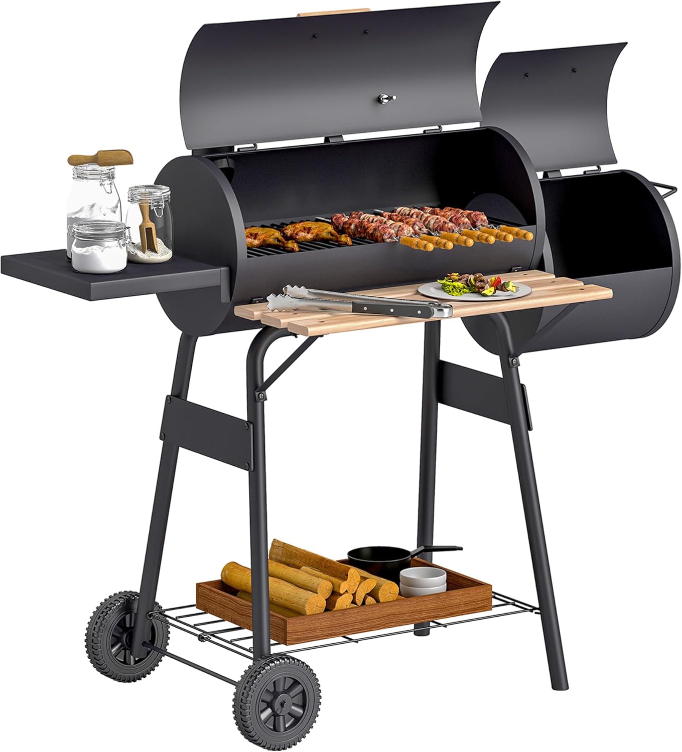 Char Griller Smokin Pro Review: Is It Worth Your Money? 6 Outsunny 48' Portable Barrel Charcoal Bbq Grill, Steel Outdoor Barbecue Smoker With 232 Square Inches Cooking Space, Storage Shelf, Wheels For Garden Camping Picnic, Black