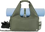 sportsnew Yoga Gym Tote Bag, Wet Dry Pockets, Yoga Mat Carrier with Shoe Compartment & Hook-and-Loop