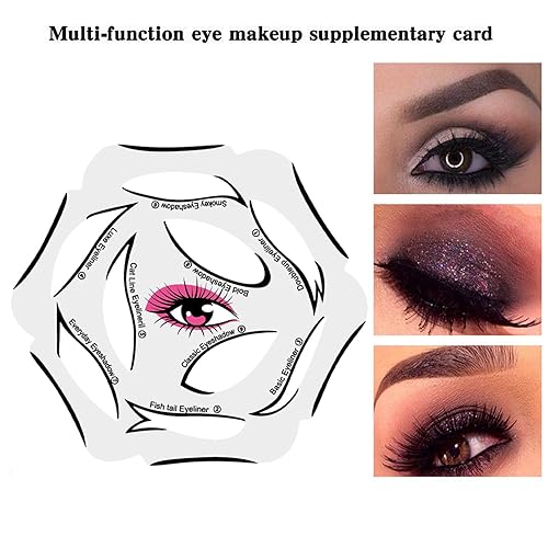 Miniatura 3 de 4 hojas de plantillas de delineador de ojos de gato seis en uno, plantillas de delineador de ojos reutilizables, plantillas de sombra de ojos para