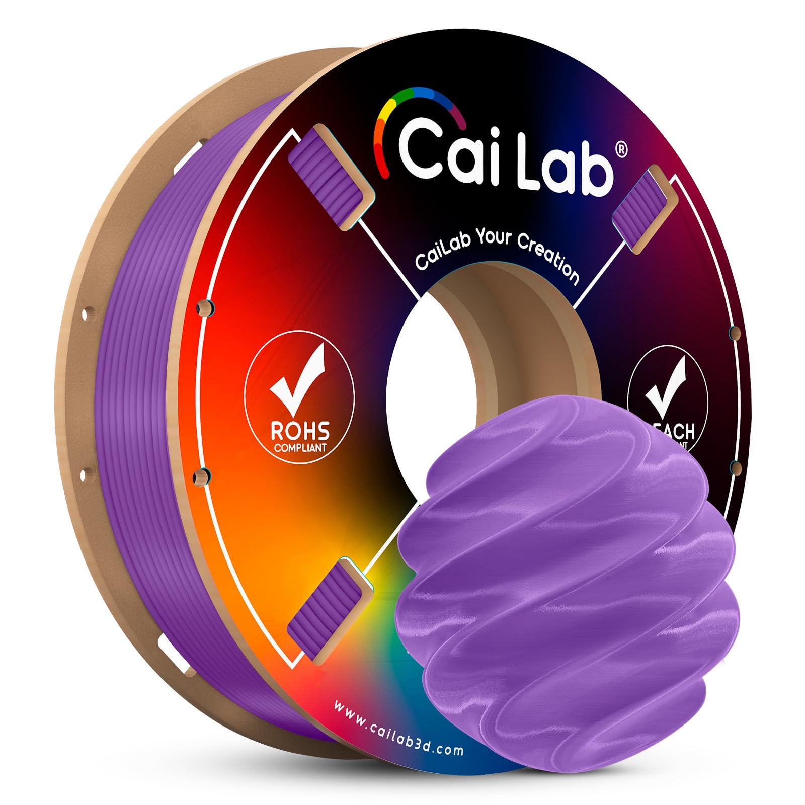 3D Printer Filament PLA+Bio Filament 1.75mm, Neatly Wound 3D Printing Filament 1.75mm, Dimensional Accuracy +/- 0.02 mm, Fit Most FDM 3D Printers, 0.2kg Spool (0.5lbs), Lilac