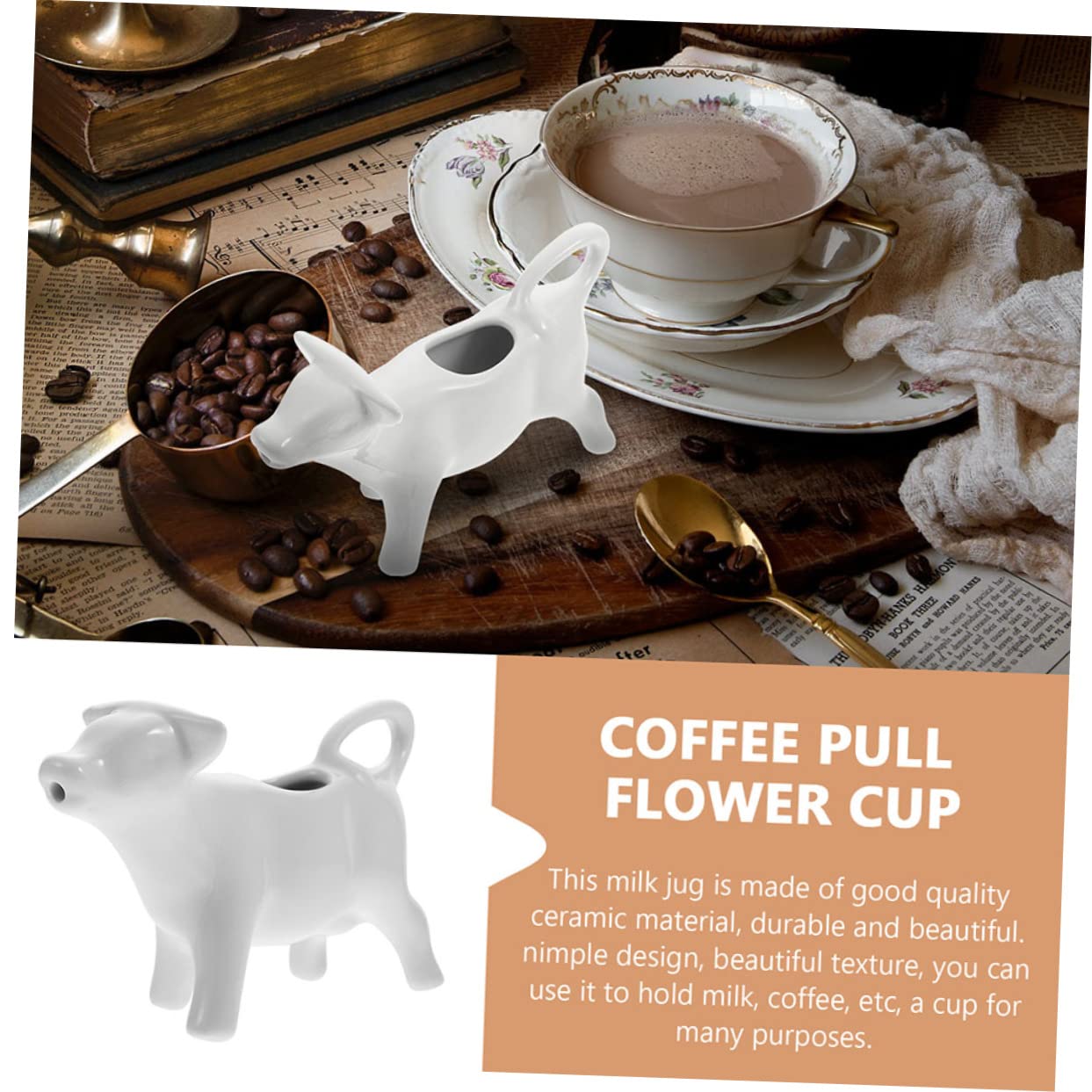 UKCOCO 3 pièces Pichets à Lait Céramique Pratique de Tasses Multi Fonctionnelles pour Lait et Sauces Design Élégant Vache