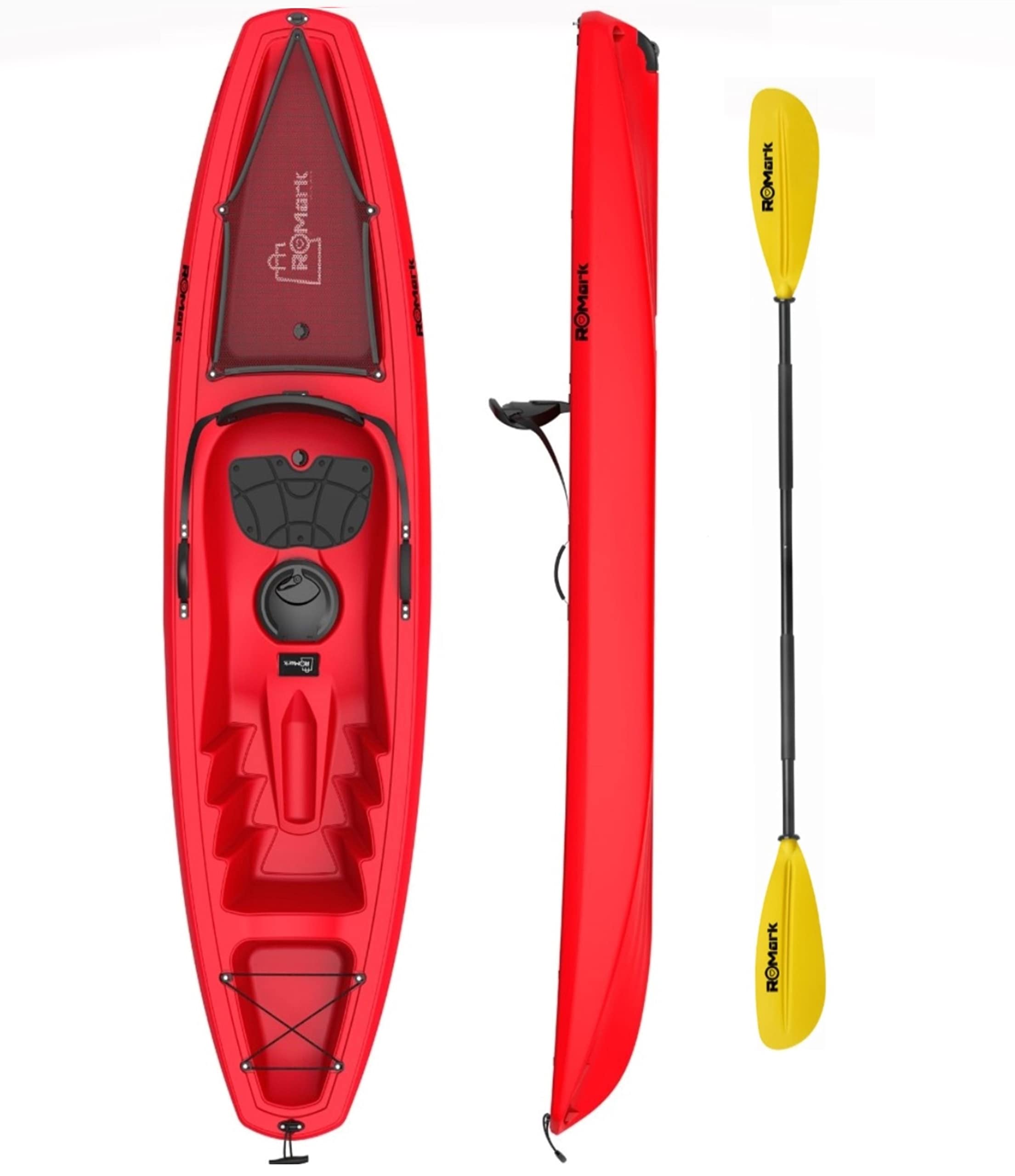 ROMARK Kayak - Canoa da 267 cm - 1 gavone + 1 pagaia + 1 seggiolino + 1 ruotino mare sport lago