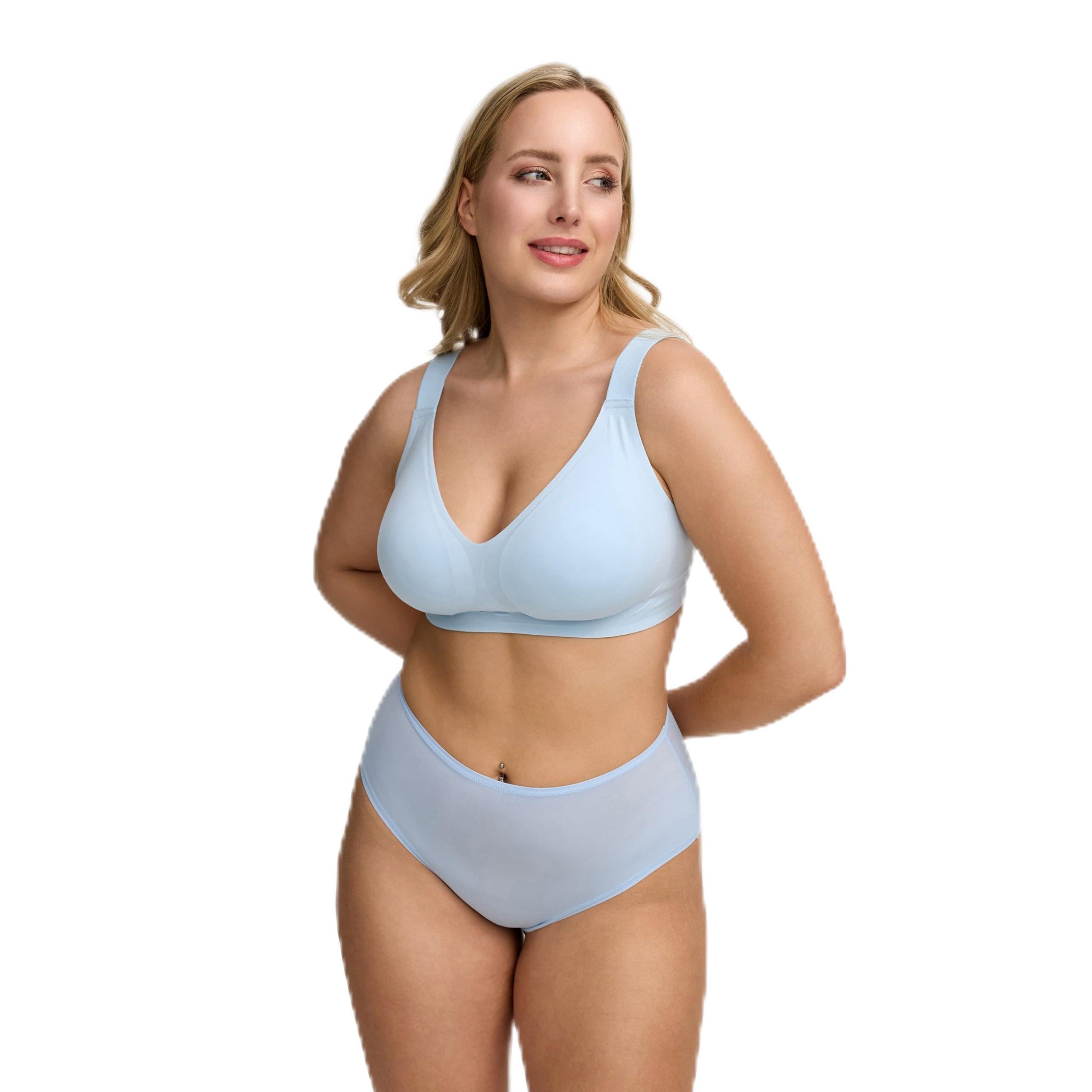 creamy fabrics Comfort Minimizer BH – Damen BH ohne Bügel – Bequemer Leichter bügelloser Push-Up BH – Nahtloser Soft-BH mit herausnehmbaren Cups – Entlastet Schulter & Rücken – Normale & Große Größen