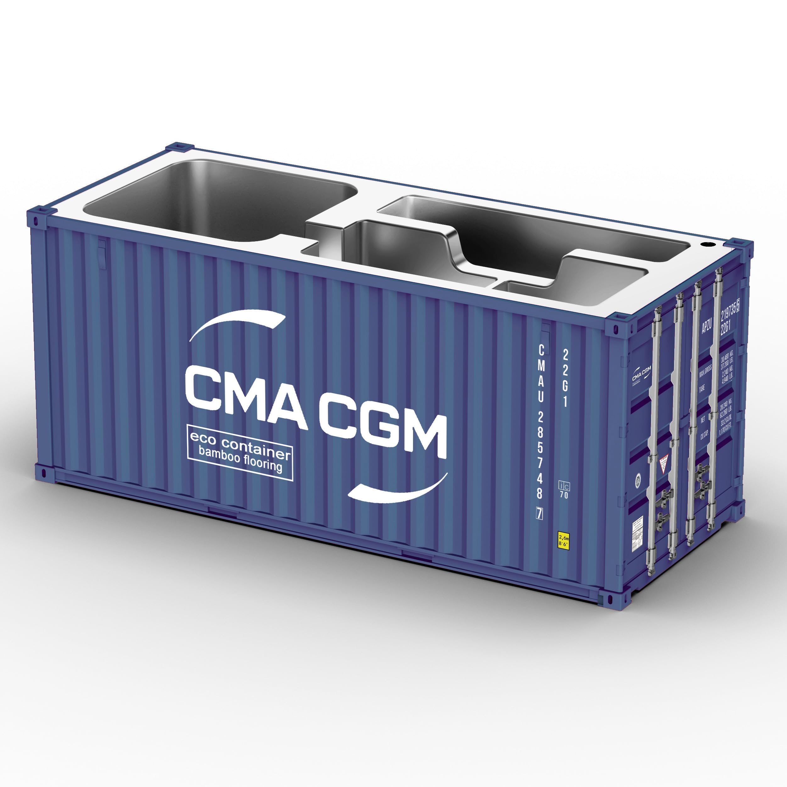 Yixoo Desk Organizer, Pen Pencil Holder, Business Name Cards Holder, Shipping Container Model Storage Box, Secret Storage Box with Multiple Compartments Office Supplies Multi-function (CMA CGM)