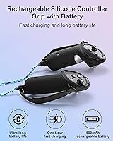 Vista 4 de Charging Controller Grip for Meta Quest 3/3s, Handle Battery Cover and Adjustable Knuckle Strap, Silicone Controller Grip with Rechargeable