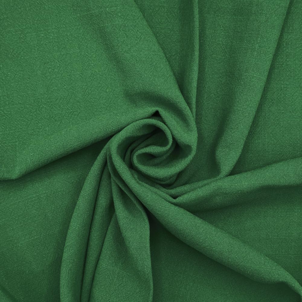 Stone Washed Linen Viscose Fabric Plain Oeko-Tex Dressmaking Soft 136cm Wide (Price Per Metre) (Pine)
