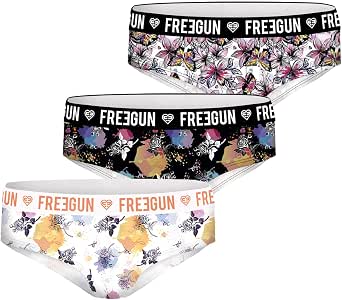 FREEGUN Damen Hipster – 3er Pack, 92% Polyester & 8% Elasthan, Bequeme Mikrofaser-Boxershorts Für Frauen