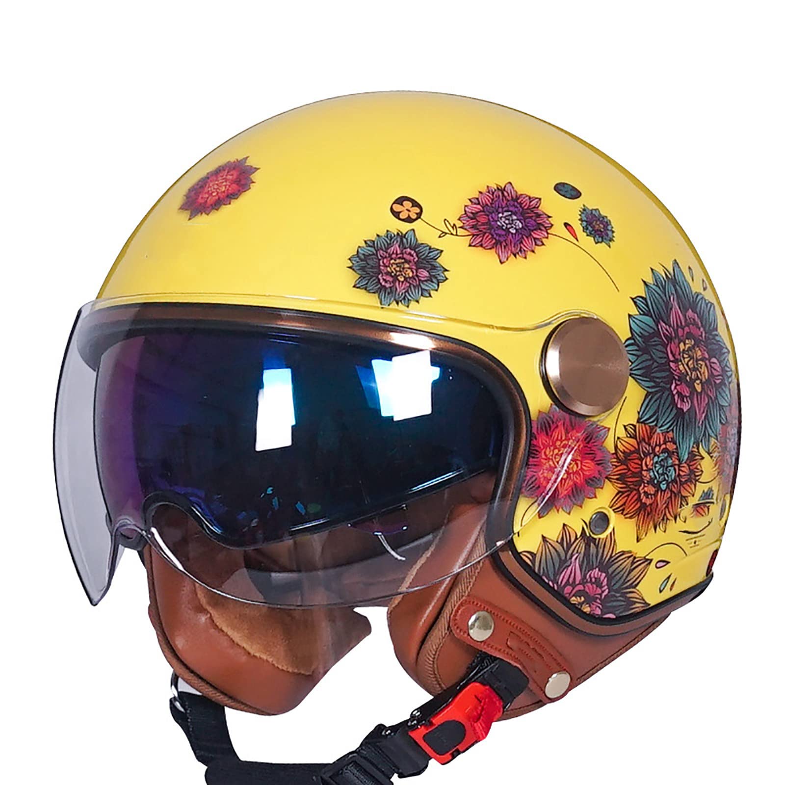 Casque moto jet vintage contre la chaleur et les rayures d'écran