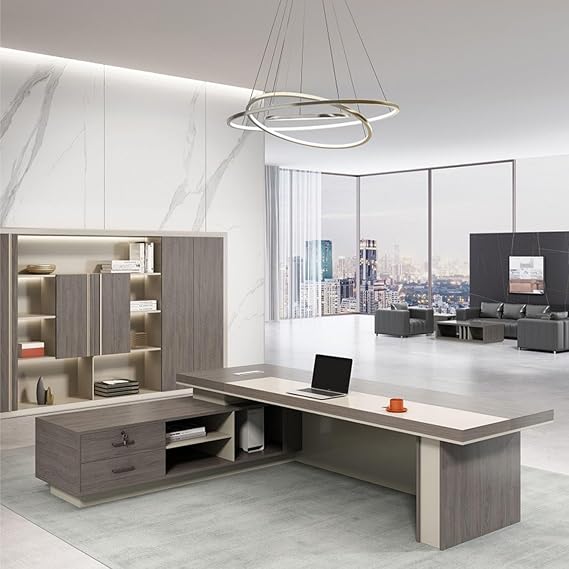 Computer Desk Office Desk Boss Desk and Chair, President Desk, Simple, Light, Luxurious and Elegant Office Manager Desk, Executive Desk Vanity Desk Gaming Desk Office Desks