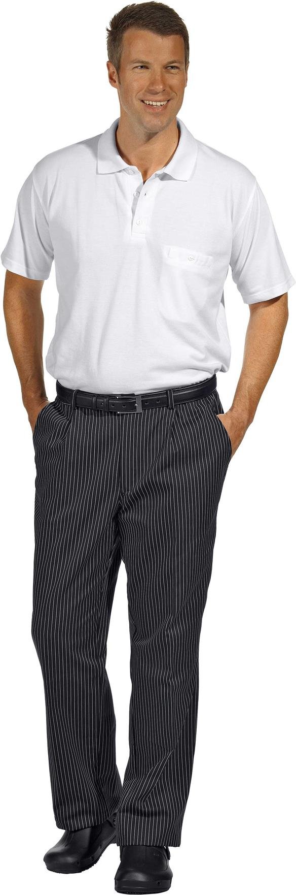 LEIBER Service Koch-Hose - schwarz/weiß-gestreift - Größe: 54