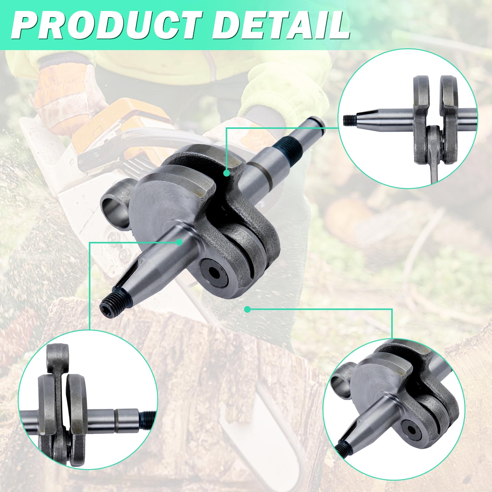 Adefol Cigüeñal para Stihl MS271 MS291 Motosierra, Avce Rodamientos, Aguja de pistón, Juntas de sellado, Reemplazo 1141 030 0401