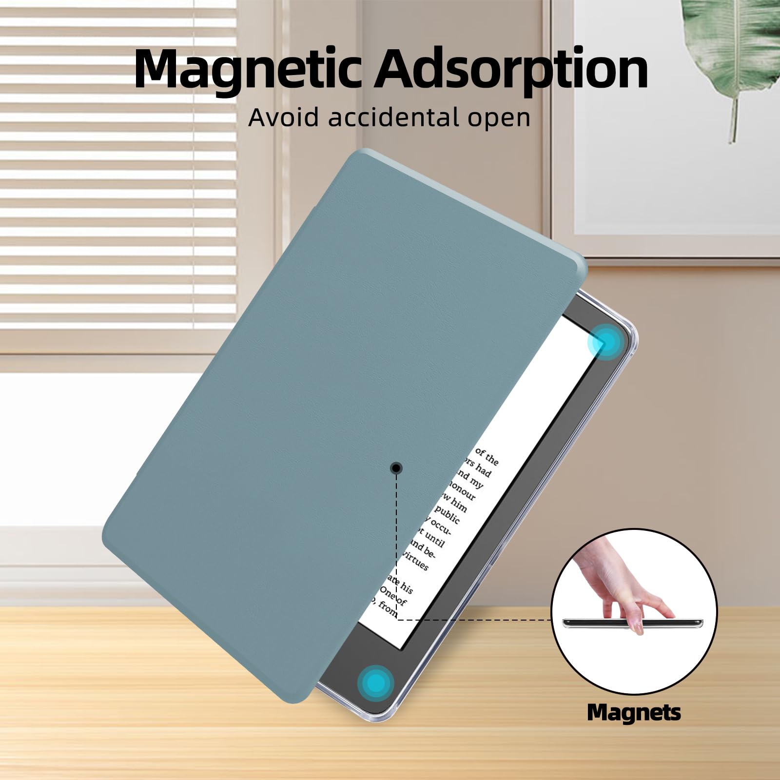 Custodia con cinturino da polso per Kindle Paperwhite da 6 pollici di 5a/6a/7a generazione 2012-2017 (modello n. DP75SDI & EY21), custodia in pelle PU leggera e guscio posteriore rigido