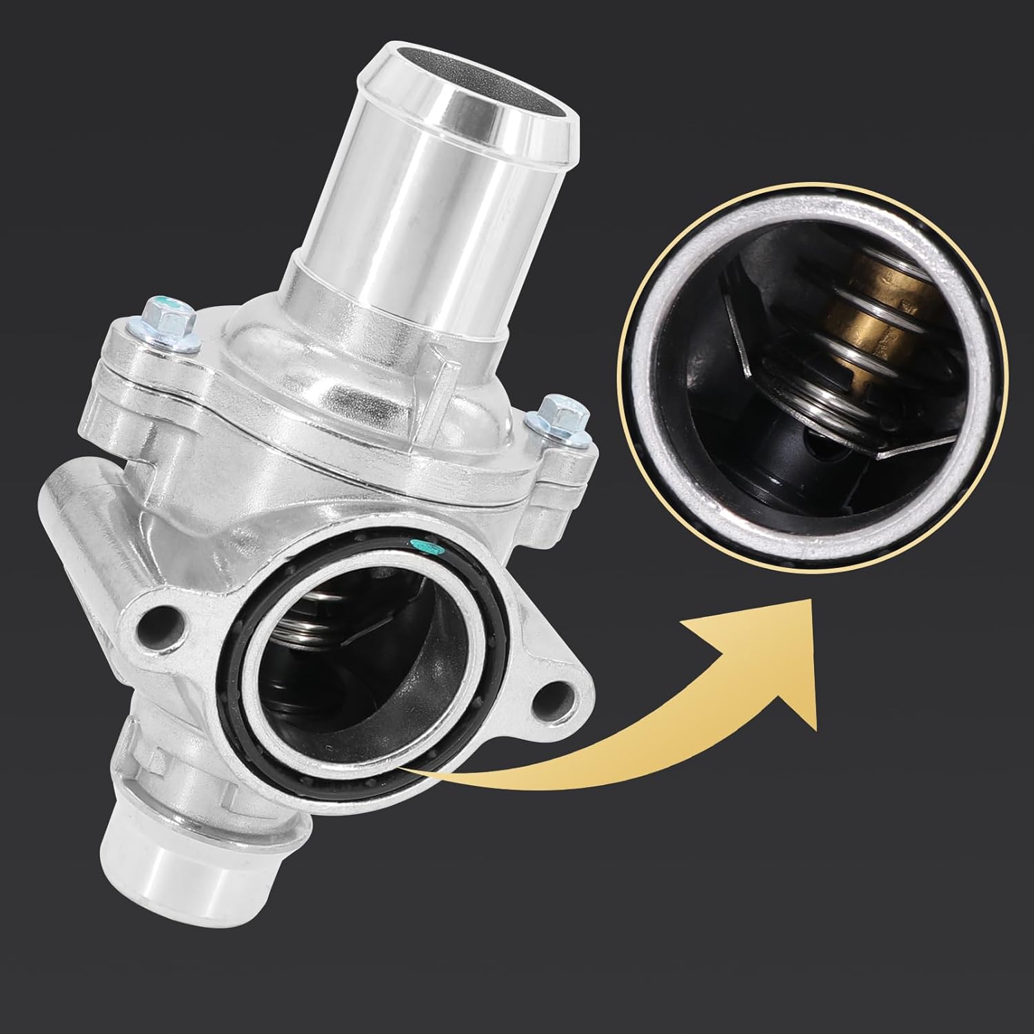 Dokili 902-5153 Engine Coolant Thermostat Housing Assembly Compatible with Ford F150 5.0l Lobo 2011-2022 Lincoln Mark LT 2011-2014 BL3Z8A586D 86013 CO34944 TA-6015 FD0717134