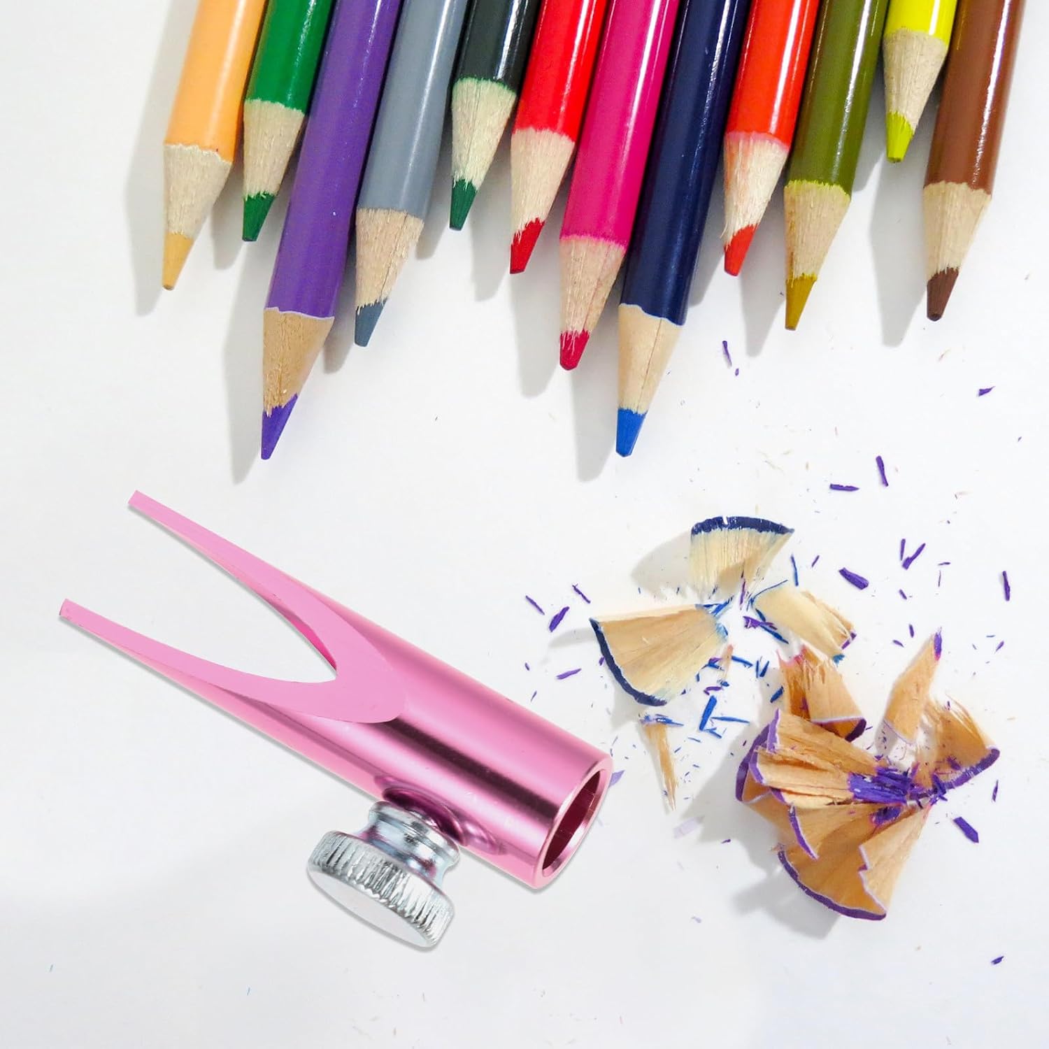 Bright Color Manual Pencil Sharpener for Students and Dual-Edge Eyebrow and Eyeliner Cosmetic Sharpener with Body Portable School and Home Use Tool