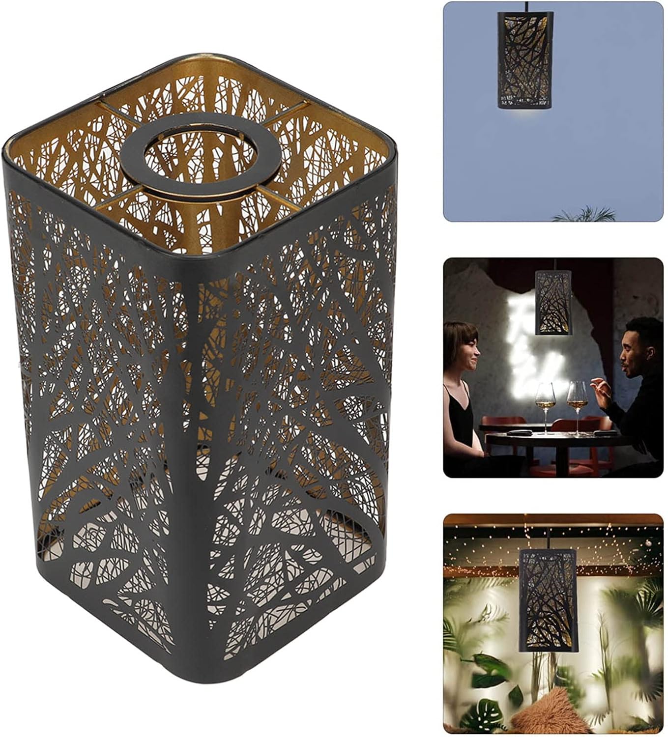 Tyenaza Iron Hollow Lamp Shade - Decorative Light Shade for E27 E26 Lamps