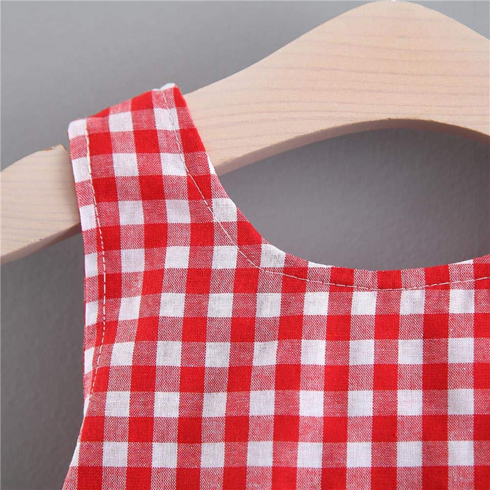 IWEMEK Vestito da bambina con motivo floreale, stampato, da principessa, con fiocco, senza maniche, con cappello di paglia, casual, per cerimonia, spiaggia, vacanze, tempo libero, festa, 9 mesi - 3