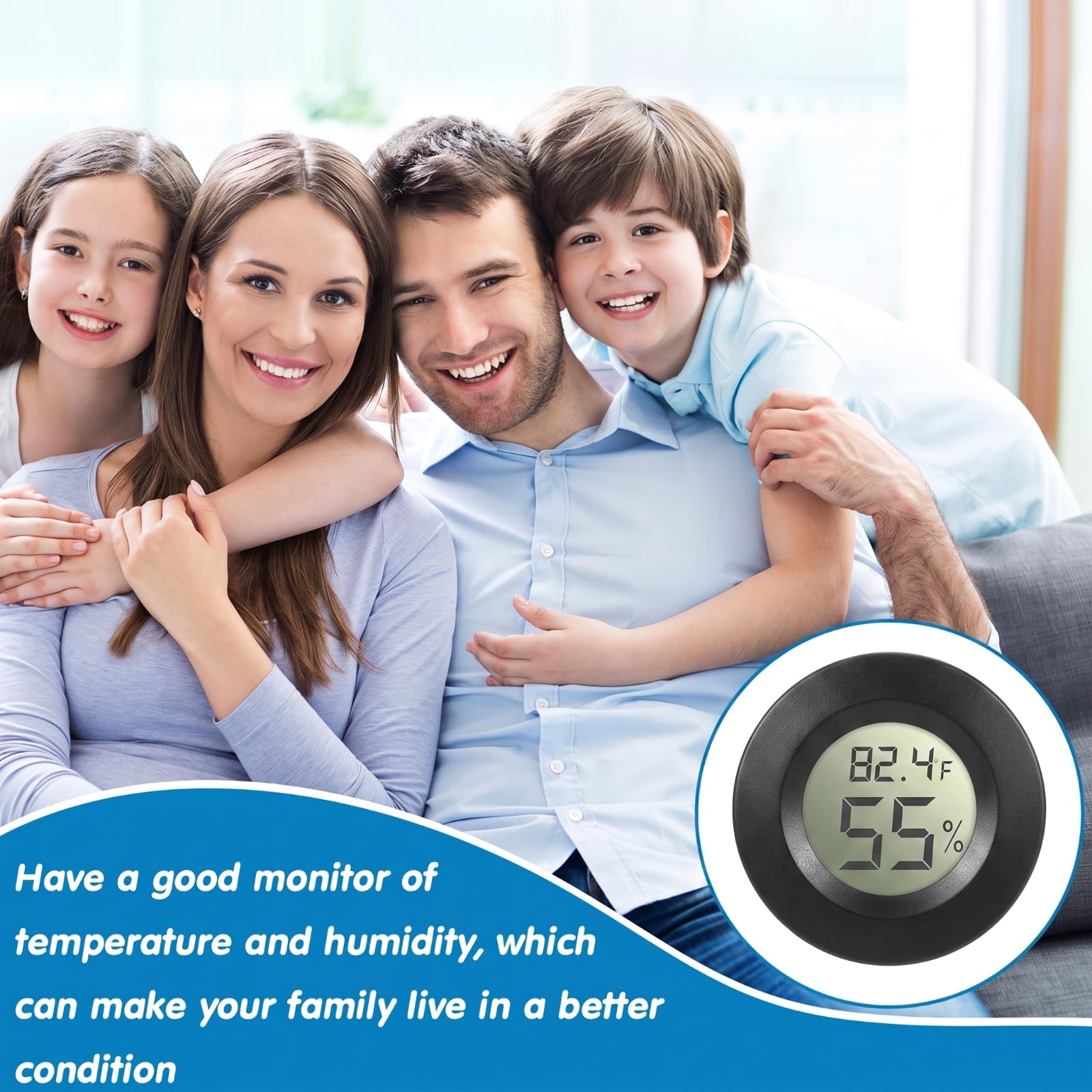 Weewooday 20 mini higrómetros termómetro digital LCD monitor interior/exterior medidor de humedad de la habitación medidor de temperatura para invernadero, jardín, reptiles, incubadora, sótano, ℉/℃