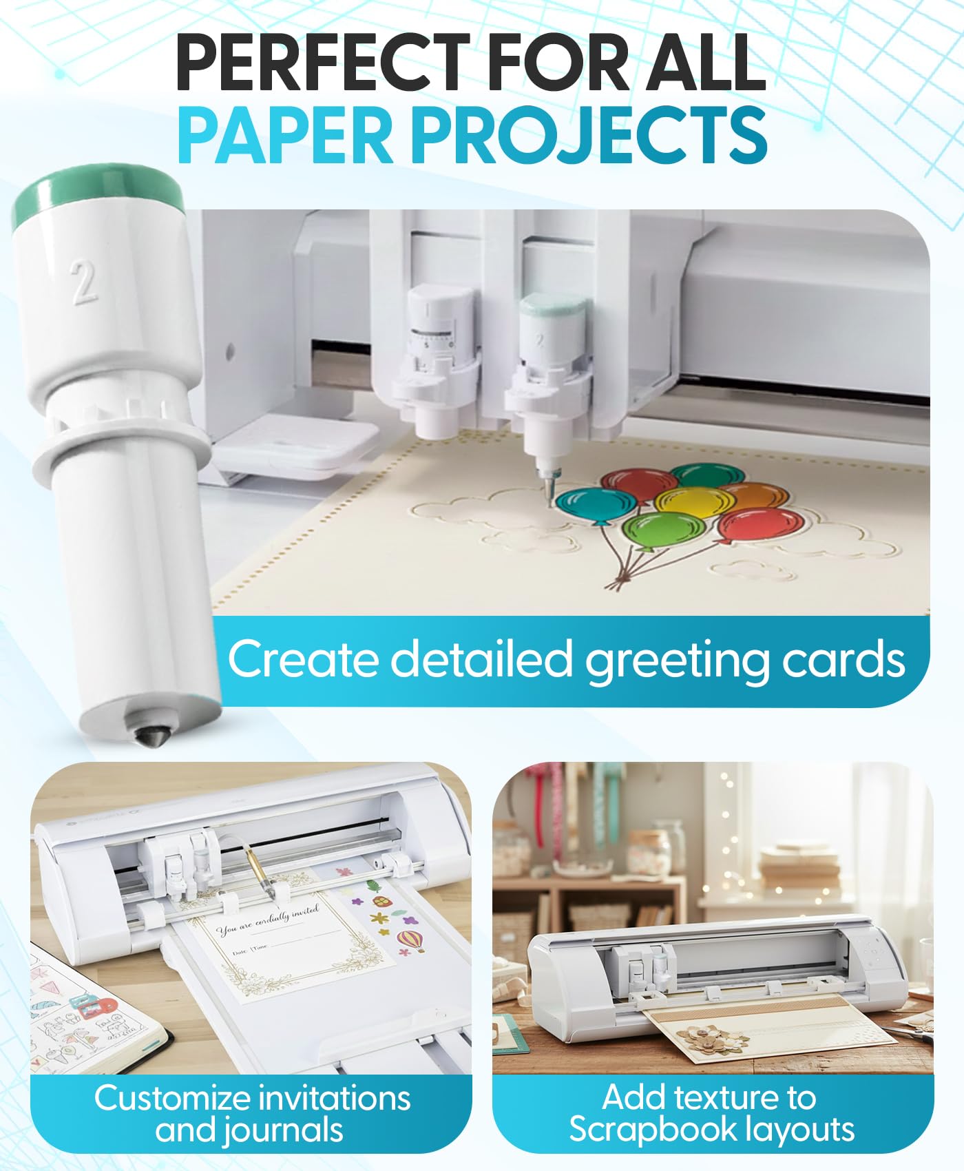 Kit di 2 strumenti di goffratura per Silhouette Cameo 5 e Silhouette Curio 2