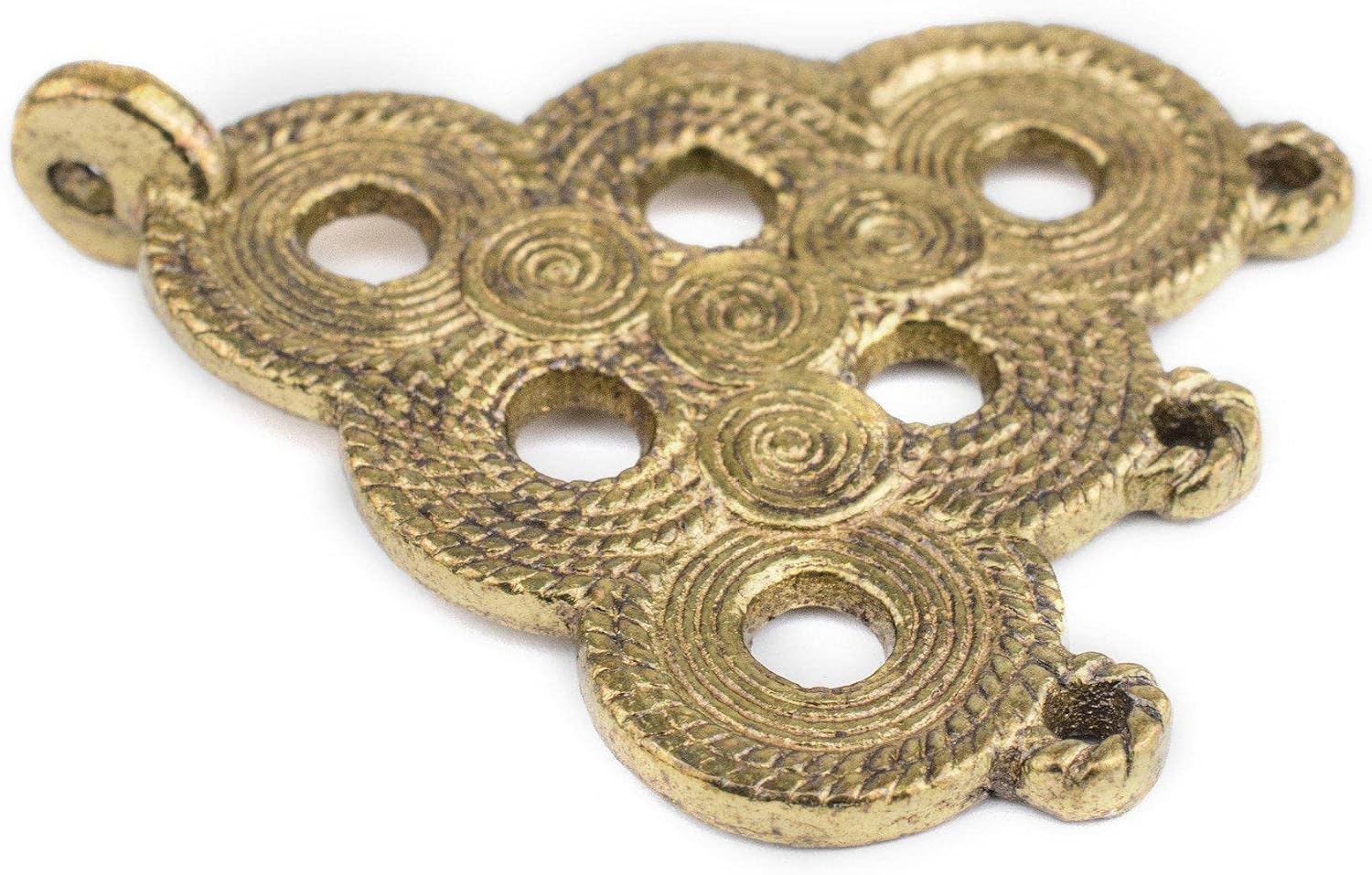 TheBeadChest Brass Baule Beehive Connector Pendant (54x47mm): African Tribal Metal Pendant for DIY Jewelry and Necklace