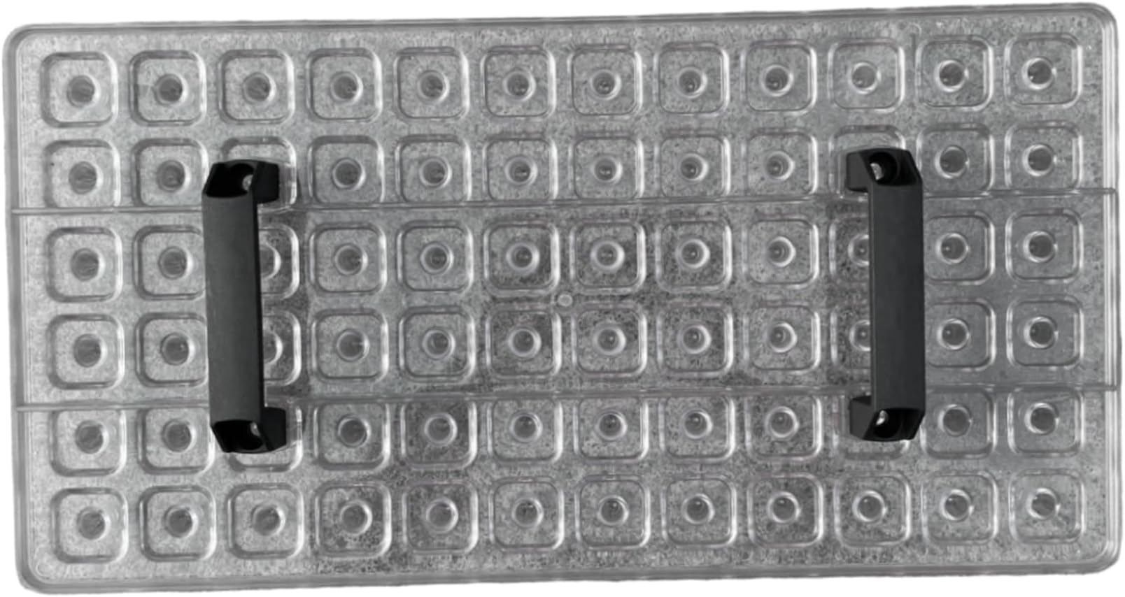 72 Hole Seed Dibber Clear Plastic Soil Digger for Uniform Planting, Efficient Seed Planter & Spacer with Handle for Garden Beds Soil Block Maker Planter Tool 72 Cell Starter Tray