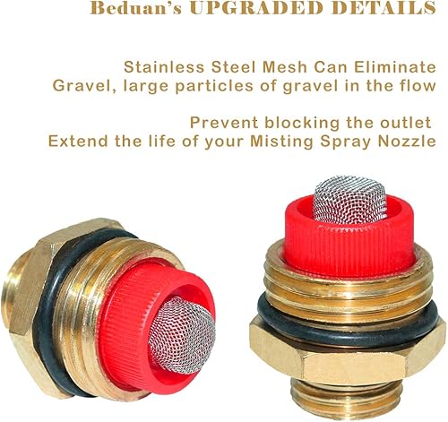 Miniatura 3 de beduan Rociador Mister Head 12" NPT Latón 4 Agujeros Manguera de Jardín Aspersores Riego Conexión de conexión con adaptador y filtro de malla