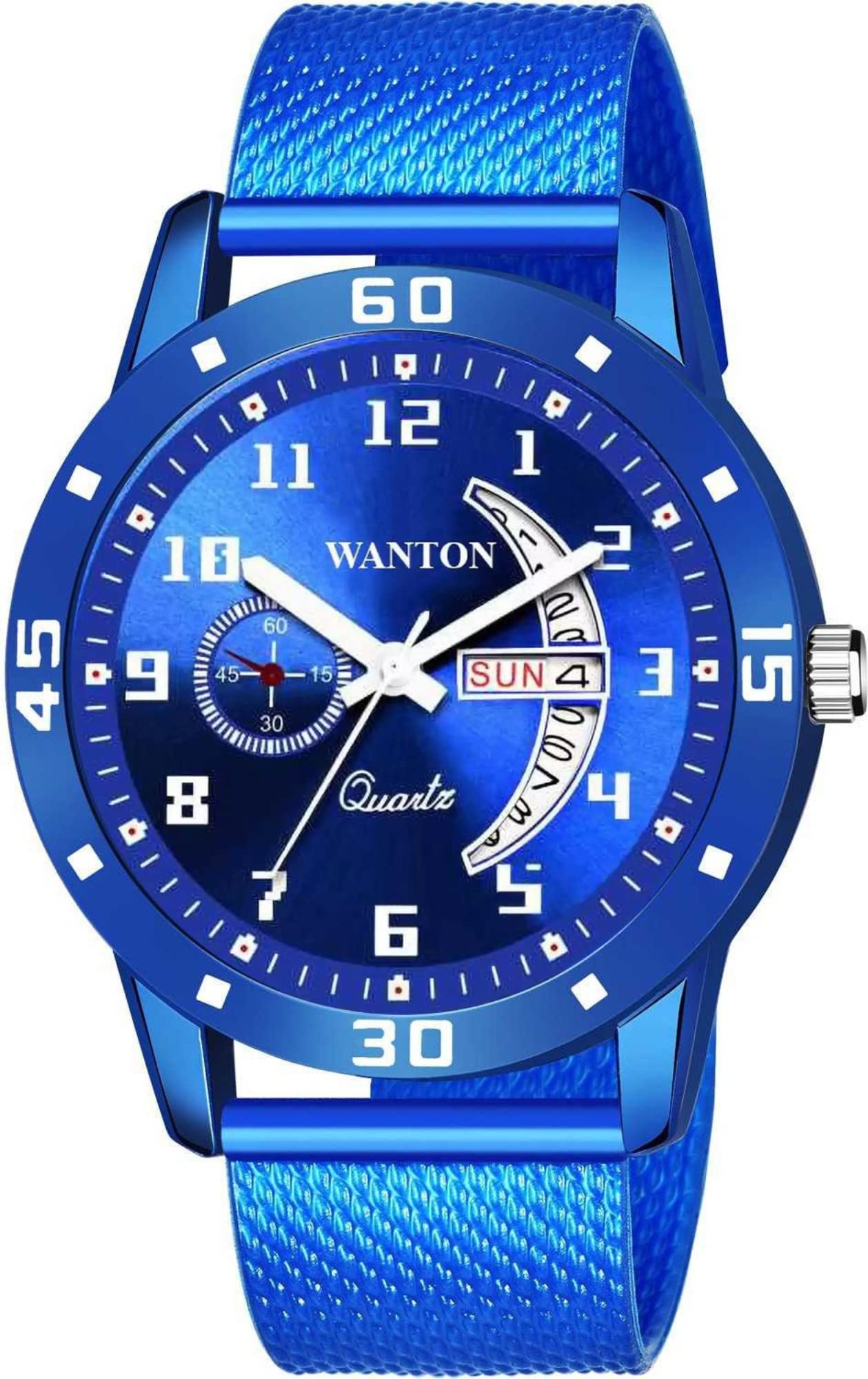 WANTON Day Date Showing amazing black analog watch for men Analog Watch-(PO1).(P_C_B_9069) (Blue) (B0C1ZWTWKF) Amazon Price History, Amazon Price Tracker