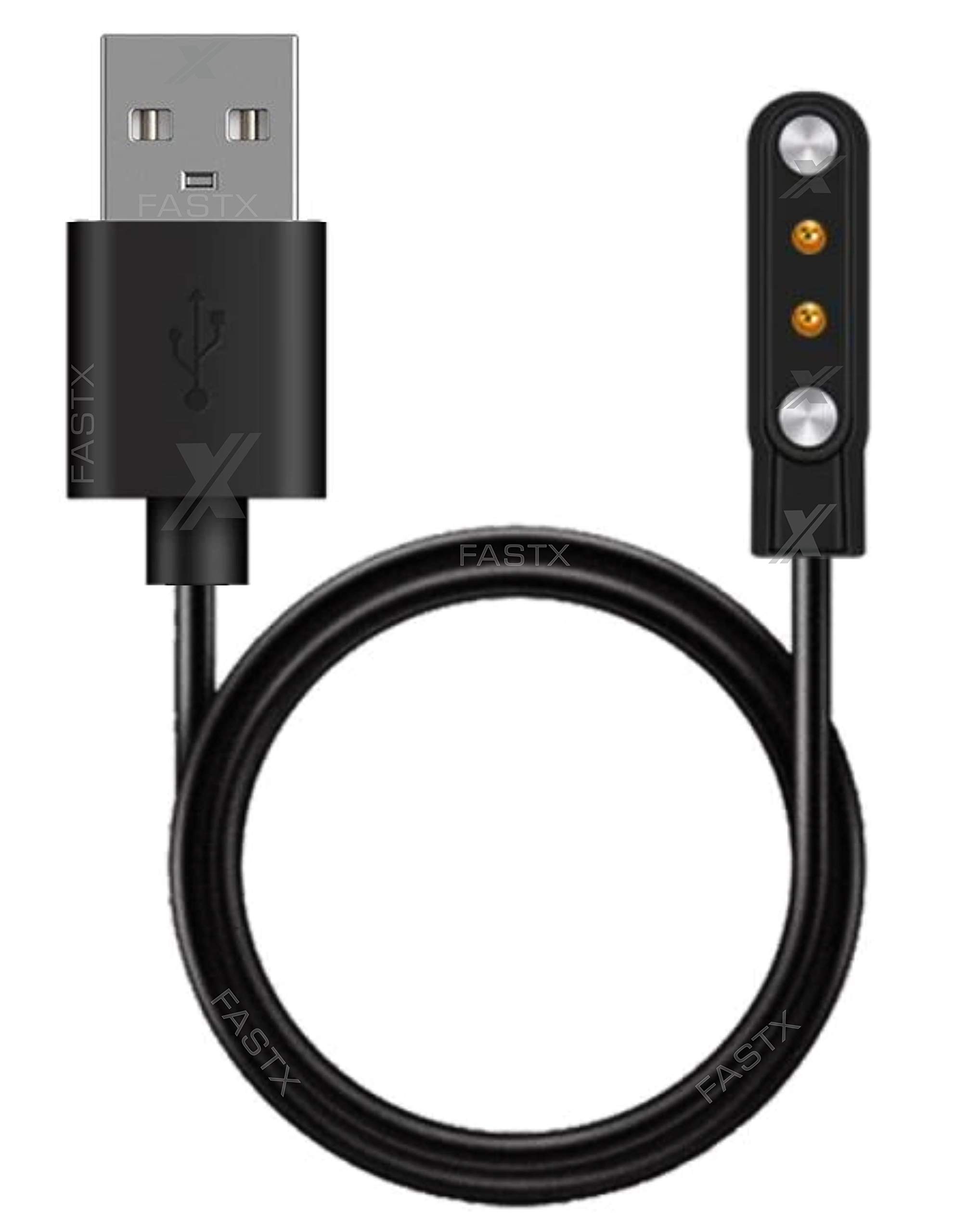 FASTX® Durable W26 Cable, Watch Charger Magnetic 2 pin, Watch Charger, w26 + Charger 4mm Adapter Length 45 cm for Smart Watch ( Charge only )