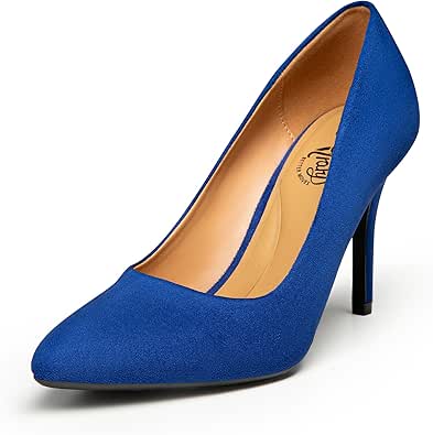 Trary Womens High Heel Dress Pump Pointed Toe Shoe Classic Office Special Dressy Casual