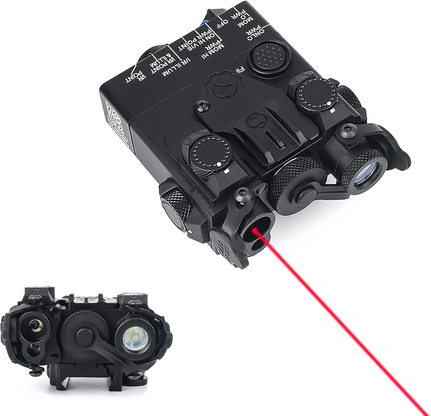 DABL-A2 Metal Box Laser Sight Whitelight Flashlight，with IR Laser + Red/Green/Blue Laser Sight + Strobe/Momentary/Constant Modes Whitelight LED 160 Lumen Flashlight，with Pressure Switch，for 20mm Rail