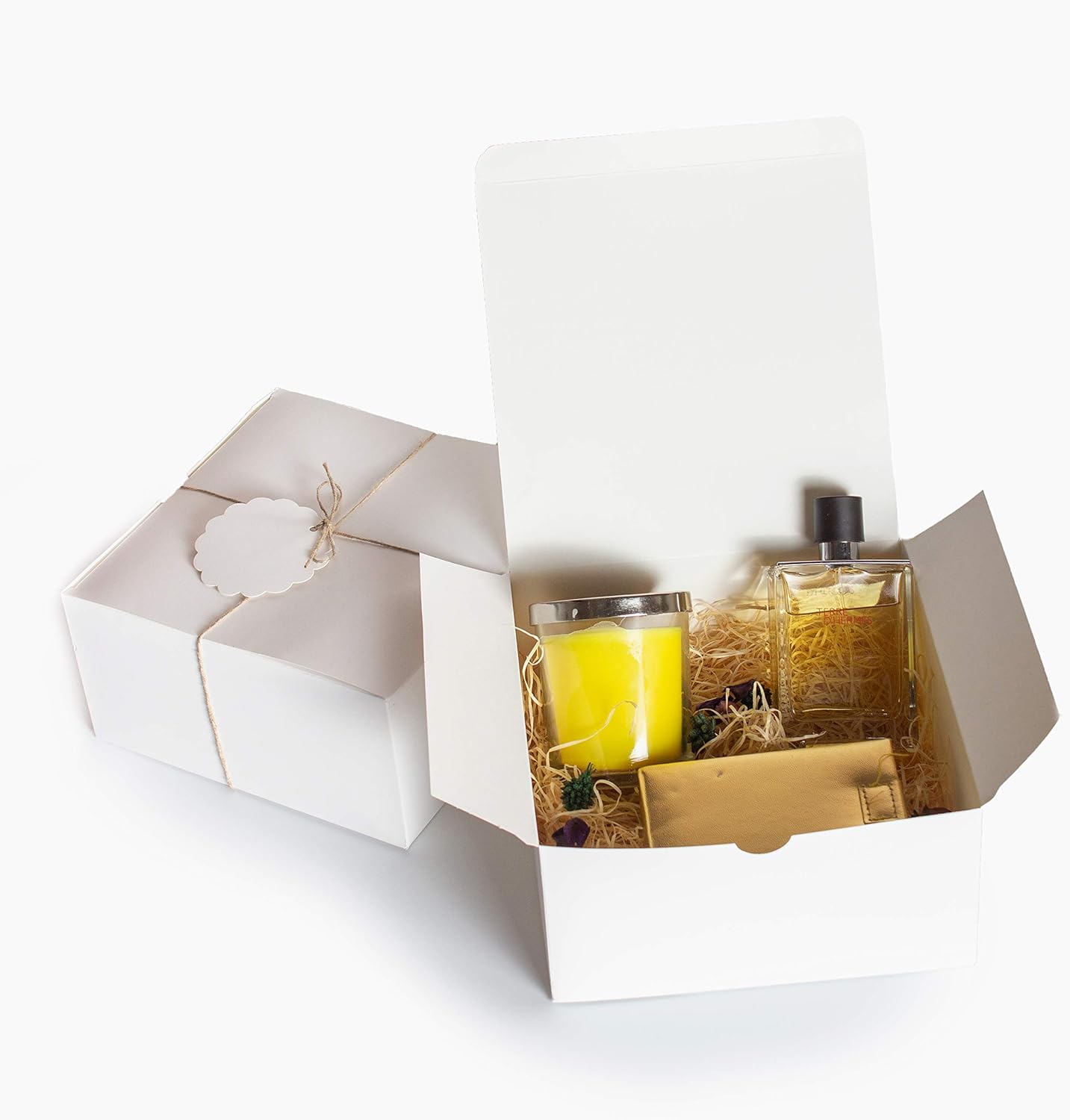 Tech Deals 🔥 MUDRIT Gift Boxes 10 Pack 8x8x4 Inches, Thick White Paper Boxes with Lids, Tags & Jute Rope for Gifts, Wedding Favours, Bridesmaid Proposals, Cupcakes, Crafting