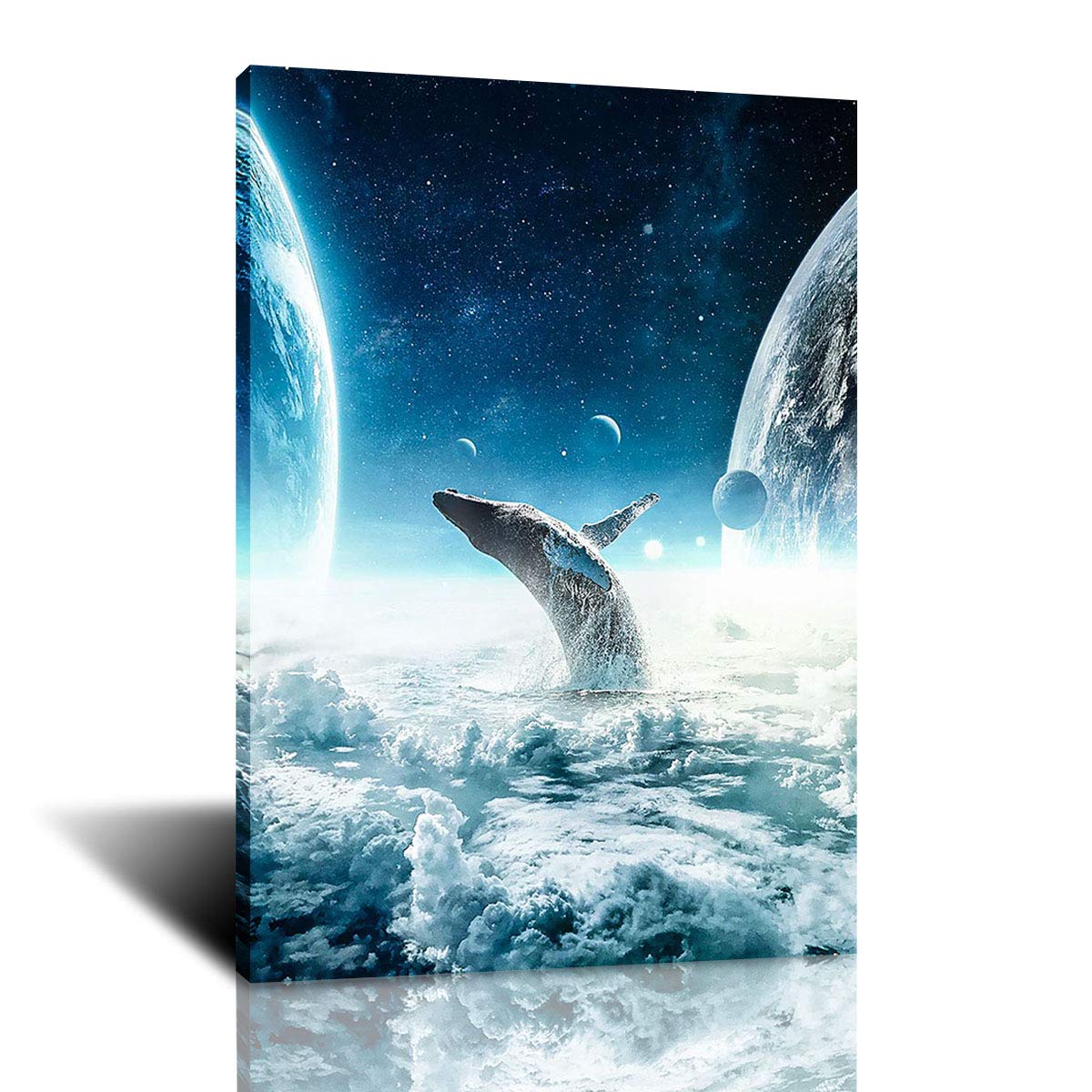 Amazon｜雲から飛び出したクジラポスター壁アート装飾額入り