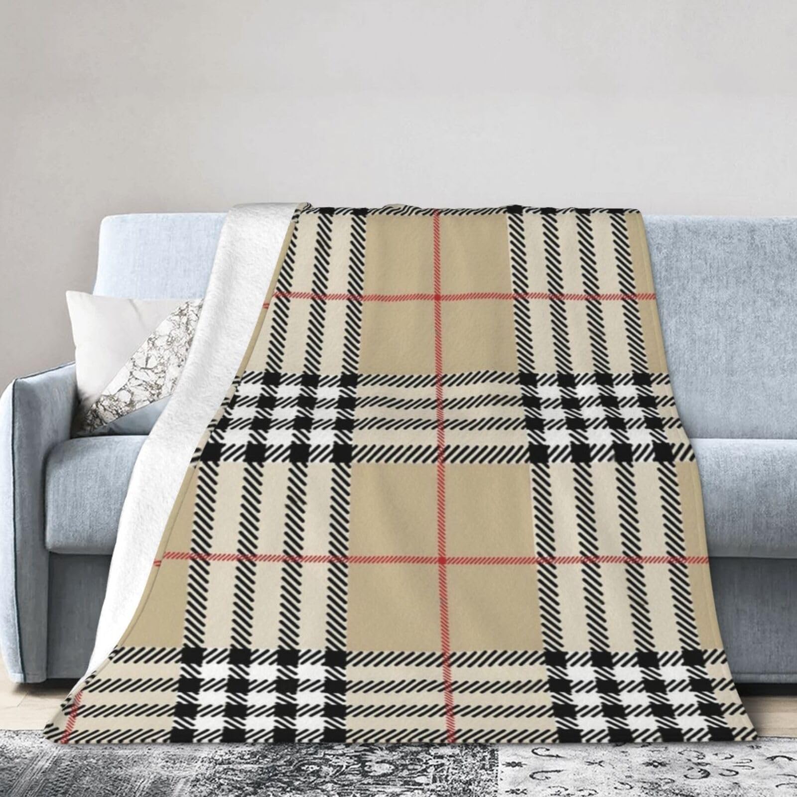 ERTDFXCV Classic Scottish Tartan Plaid Blanket 50"x40"