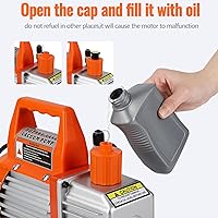 Vista 4 de Bomba de vacío de paleta giratoria de una etapa de 120 V, 3.5 CFM, 1/4 HP, alto rendimiento, bomba de vacío de CA, versátil, bombas de vacío de aire