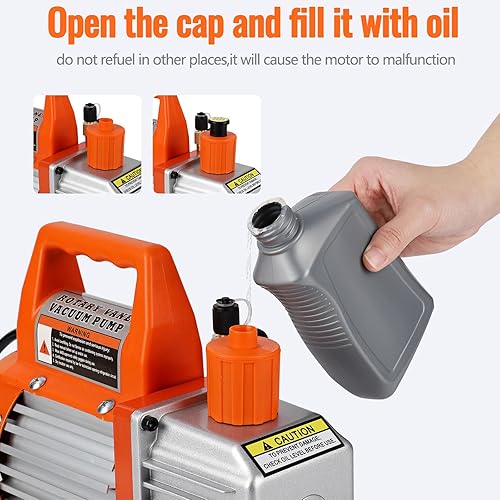 Miniatura 4 de Bomba de vacío de paleta giratoria de una etapa de 120 V, 3.5 CFM, 14 HP, alto rendimiento, bomba de vacío de CA, versátil, bombas de vacío de aire