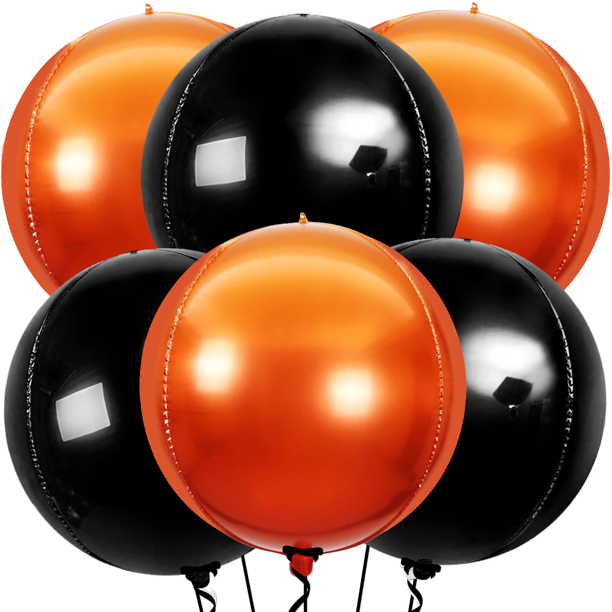 KatchOn Metallic Orange and Black Balloons - 22 Inch, Pack of 6