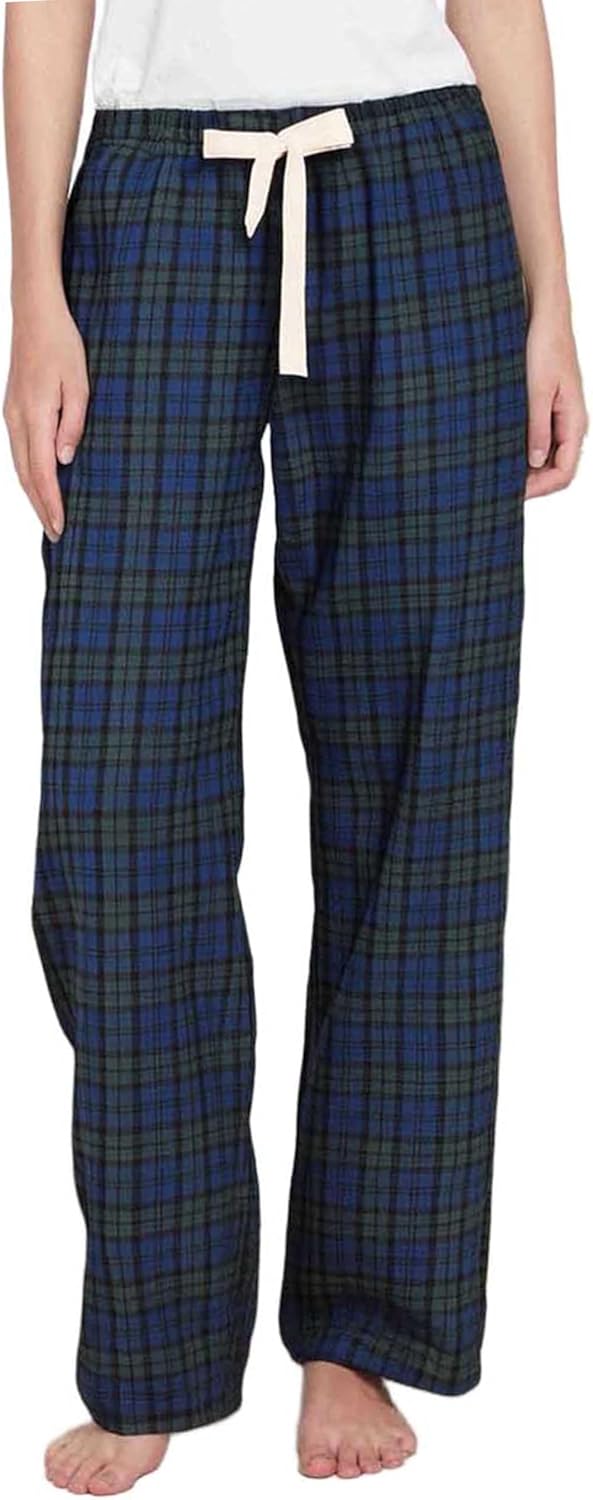 Women's Cotton Flannel Pajama Pants, Soft Lounge Bottoms with Pockets