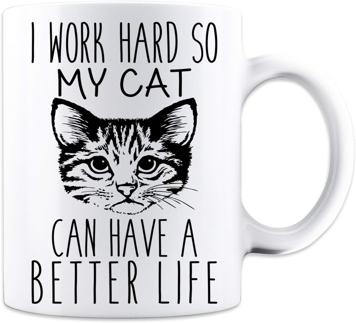 Mad Ink Fashions - Funny Cat Mug - White 11 Oz. Coffee Mug - Great Novelty Gift for Cat Lovers, Mom, Dad, Co-Worker, Boss and Friends