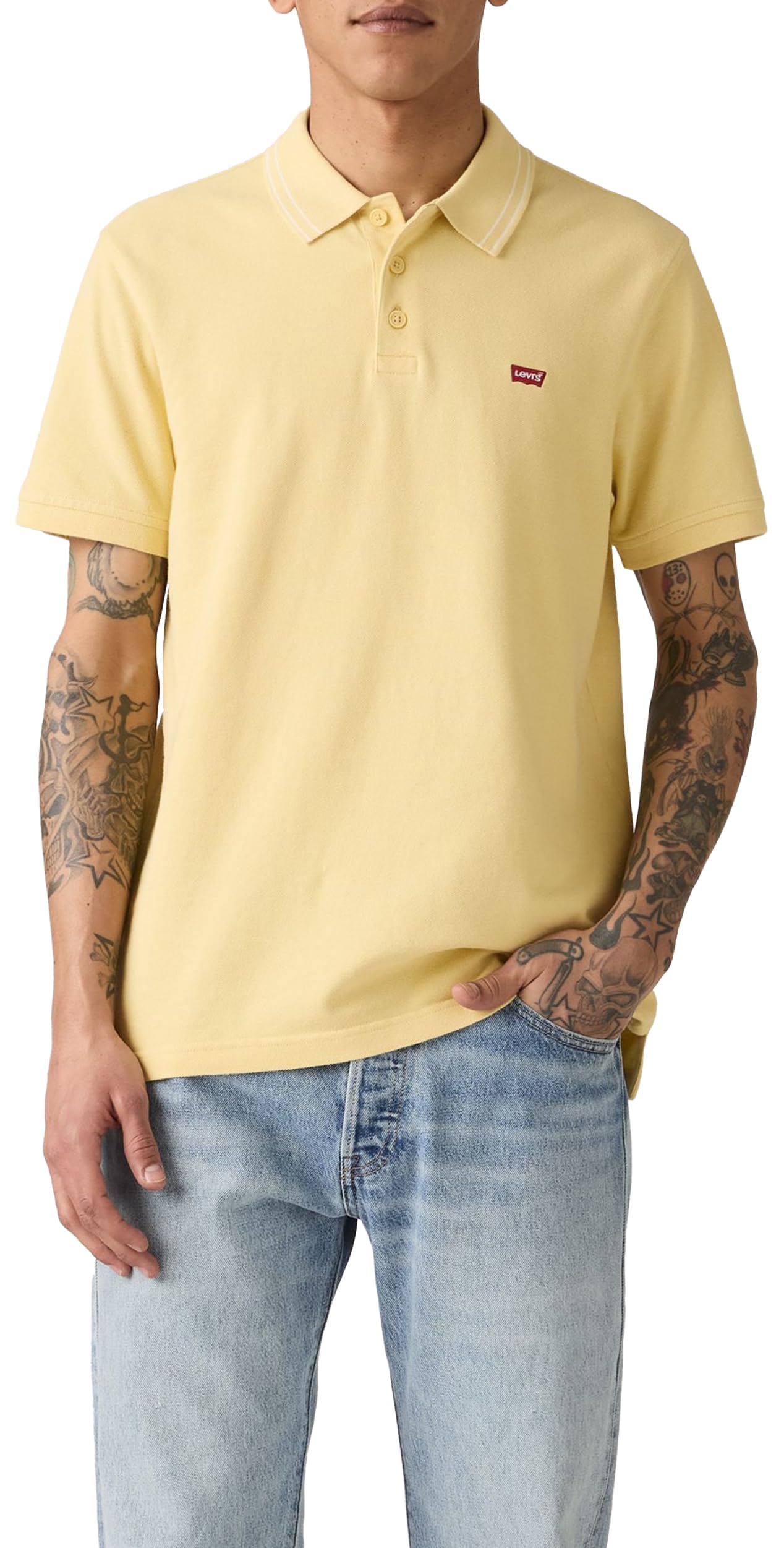 Levi's Hm Polo Vine Tipping Stripe Straw, Vine Tipping Stripe, M