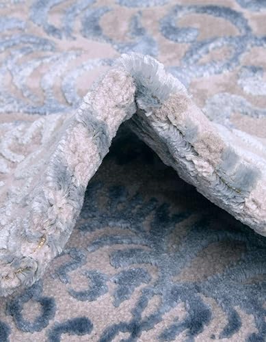 Miniatura 7 de Unique Loom Aberdeen Collection - Alfombra Chatsworth (octágono de 4 pies, azul/beige)