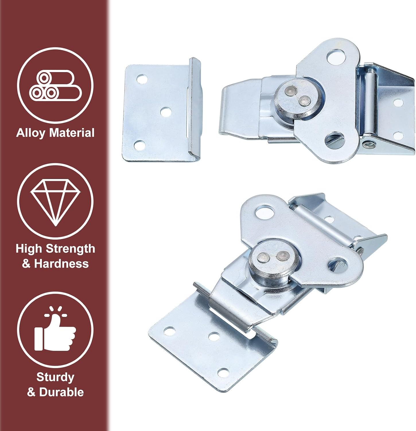 uxcell 2 Pcs Butterfly Twist Latch, 4.72 Inch Alloy Butterfly Buckle Latch Keeper Toggle Clamp Twist Latch for Case Box Flight Cases Equipment Boxes, Blue