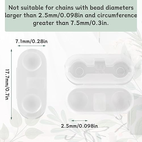 Miniatura 2 de Paquete de 60 conectores de cadenas ciegas de plástico transparente, persianas enrollables, conectores de cadena de bolas, clips para reparar