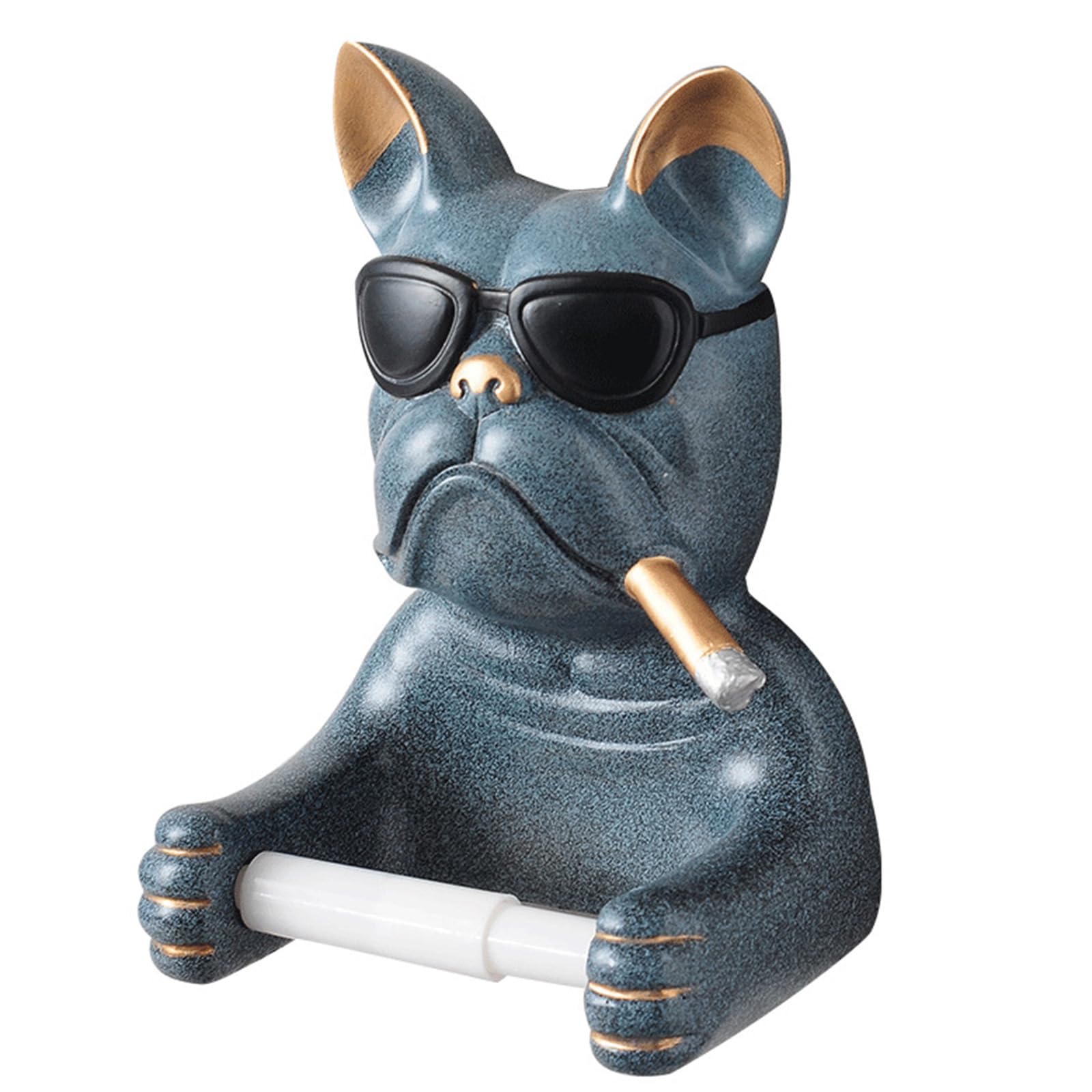 ASIAD Toilet Paper Holder French Bulldog, Paper Towel Holder for Bathroom Decor Toilet Paper Holder with Bulldog for Wall Mounting,1