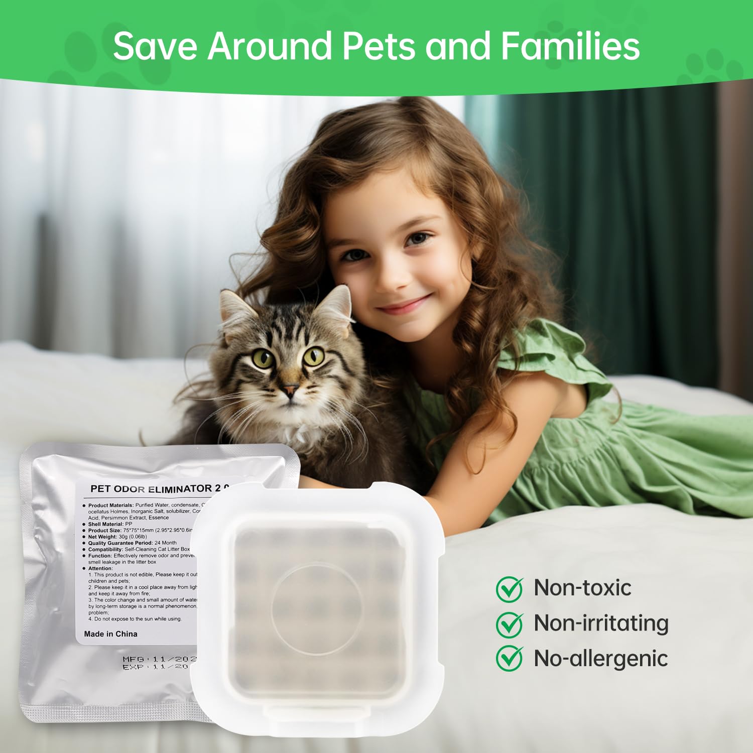 Eliminador de olores para mascotas 2.0 para caja de arena autolimpiante para gatos, desodorante de arena para gatos, control de olores de inodoros para gatos (paquete de 3)