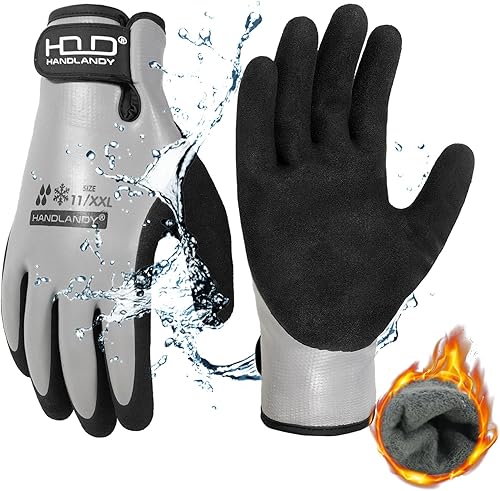 AIGEVTURE Waterproof Winter Work Gloves,Cold Weather Insulated Work Gloves Therm
