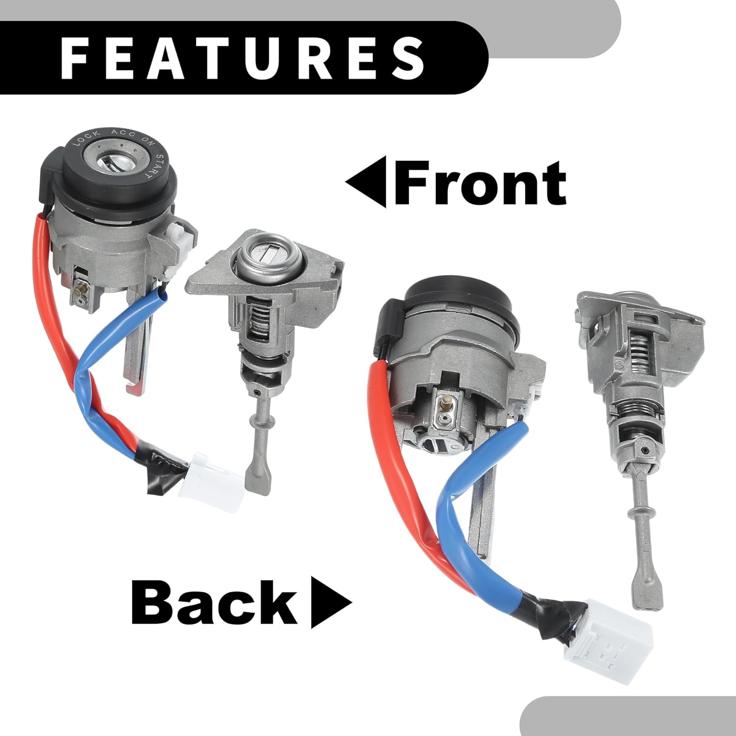 Ignition Lock Cylinder W/Keys No.81970-3XA00 - Car Ignition Switch Cylinder Lock Assembly - for Hyundai Elantra 2011-2015 Metal Silver Tone - Door Lock Cylinder 1 Set