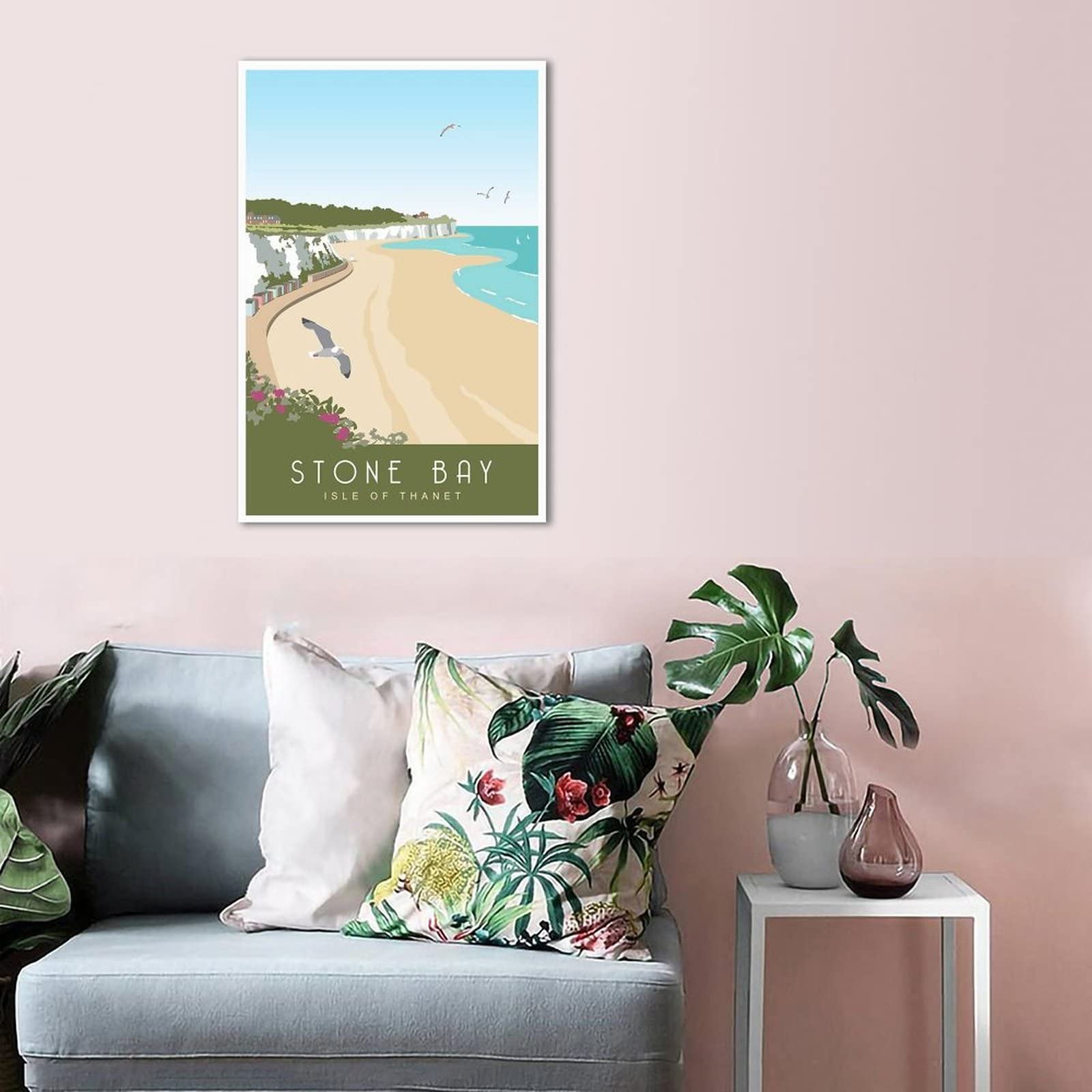 Cartel decorativo de viaje de la bahía de piedra de la vendimia de la bahía de Kent carteles decorativos de la lona del dormitorio moderno del arte de la pintura