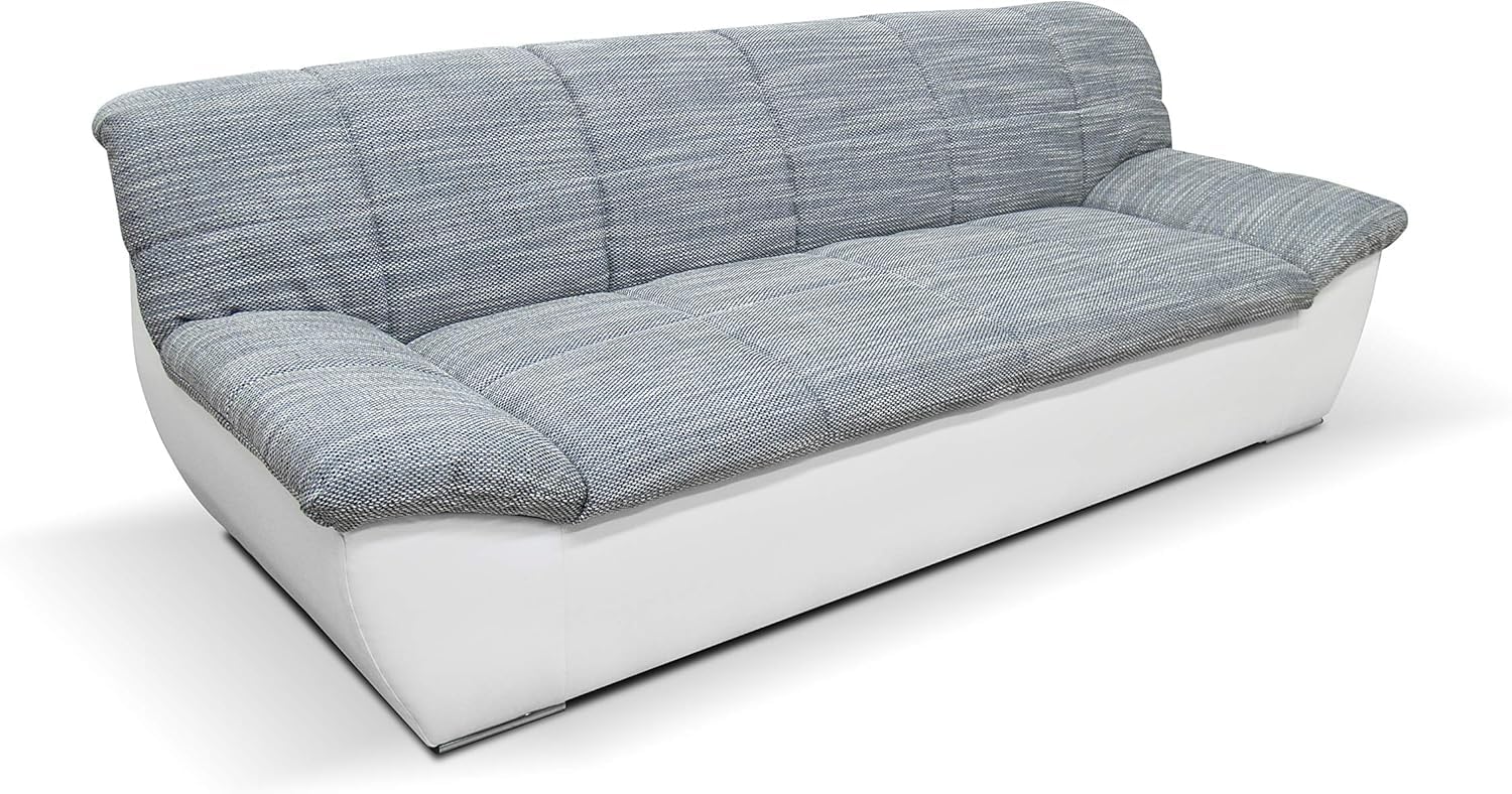DOMO. collection Sofa Splash, 3 Sitzer, Couch, Polstergarnitur, 232 x 96 x 76 cm (BxTxH), weiß-grau