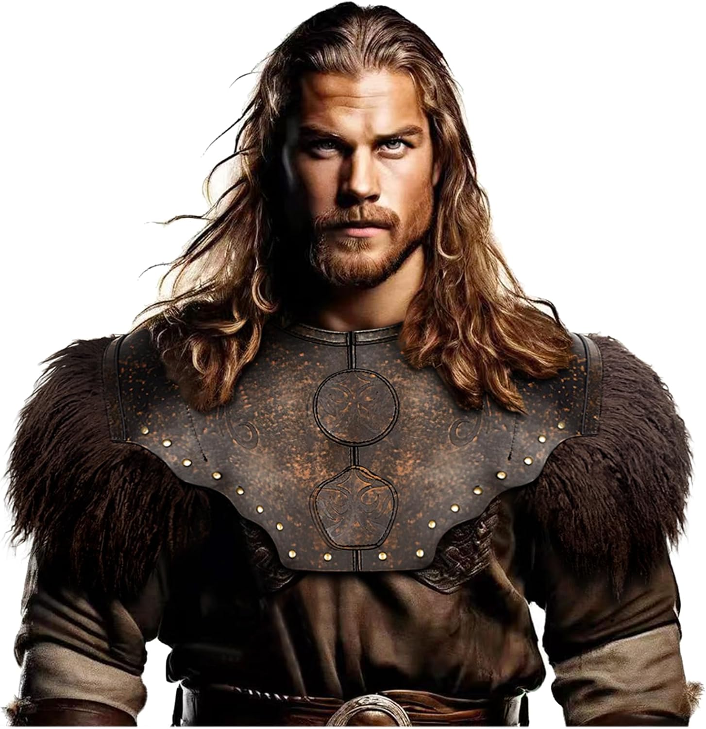 L'VOW Viking Leather Breastplate Adult Chest Armor Renaissance LARP Knight Cosplay Medieval Accessory - Image 2